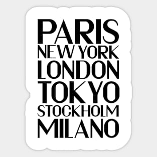 FAVE CITIES Sticker